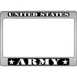 US Army Motorcycle Chrome Military Veteran Stainless Steel Car Truck License Plate Frame Car Tag Holder