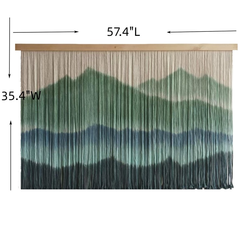 laddawan Extra Large Macrame Wall Hanging Dip-Dyed Tapestry Modern Wooden