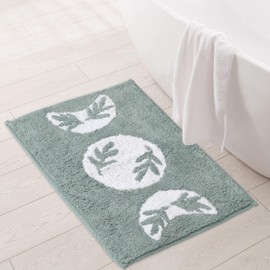 Folkulture Bathroom Rugs | (24 X 17) 100% Cotton Bath mats for Bathroom, Shower Mat | Non Slip Tub Mat or Farmhouse Bathrug | Small Boho Bath Room Rugs, Washable Toilet Rug (Phases of Moon)