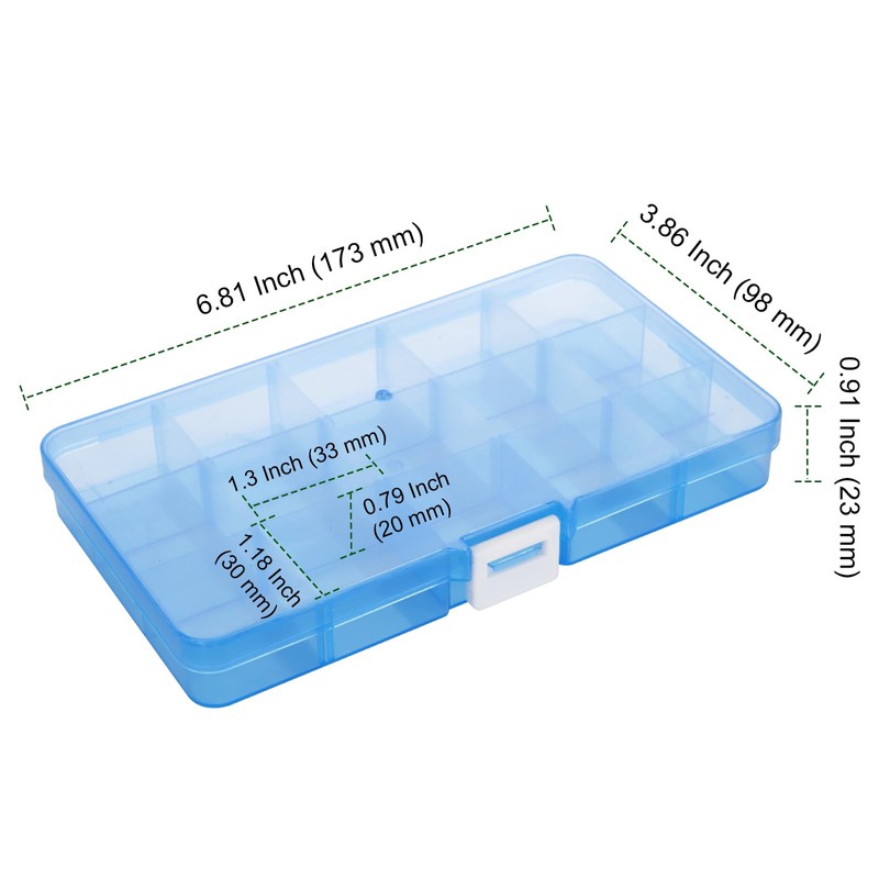 NGOSUET Pack of 12 15 Grid Universal Sorting Boxes, Transparent