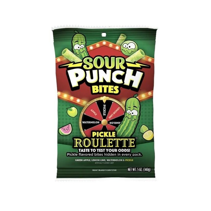 Sour Punch Bites Pickle Roulette Sweet Candy 5oz