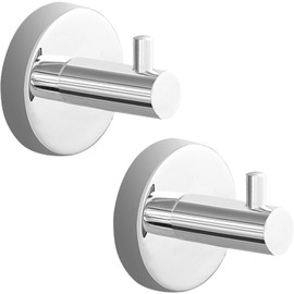 ALTPWJW Towel Hooks for Bathrooms,2 Pack Stainless Steel Door Hooks Screw in Coat Robe Hook(Chrome)