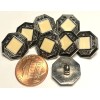 Unbranded 8 NOS Vtg Antique Silver Tone Plastic Cream Enamel