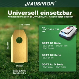 HAUSPROFI 30 x Titanium Replacement Blades for Ecovacs Goat, DIN EN 50636-2-107 Tested, 60% More Durable, Includes Safety Screws and Box