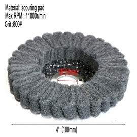 MiJunHD 4inch 100mm Nylon Fiber Flap Disc, Gray 800 Grit Abrasive Buffing Sanding Wheel Grinding Scouring Pad for Angle Grinder Polishing Tool (Bore diameter:16mm,1Piece)
