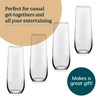 Libbey 228 Stemless Champagne Flutes Glass Set of 12, Elegant