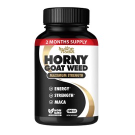 Horny Goat Weed 1275 mg MAX STRENGTH w/Maca (2 Month Supply) - Energy & Performance Complex for Men and Women | 120 Vegan Capsules