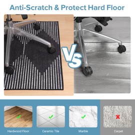Furkit Office Chair Mat for Hardwood Floors, Durable 48"x60" Low-Pile Bohemian Stripe Desk Rug with Non-Slip Backing, Easy-Glide Computer Floor Protector for Rolling Chairs