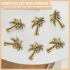 WBNYX Gold Palm Tree Cabinet Knobs - 6 Pcs Coconut