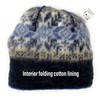 Winter Icelandic Wool Beanie Cap for Women 2 Ply Knitted