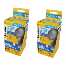 Sanelec Foco Led Tipo A19 Luz Fría 12w Sanelec Paquete De 2
