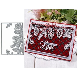 Christams Pine Nut pine leaf Metal Die Cuts for Card Making,Christmas Snowflake Pine Frame Card Cutting Dies Cut Stencils DIY Scrapbooking Album Decorative Embossing Paper Card Embossing Craft