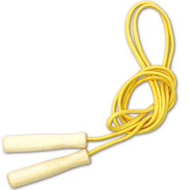 Colorful Wooden Pattern Jump Rope Yellow