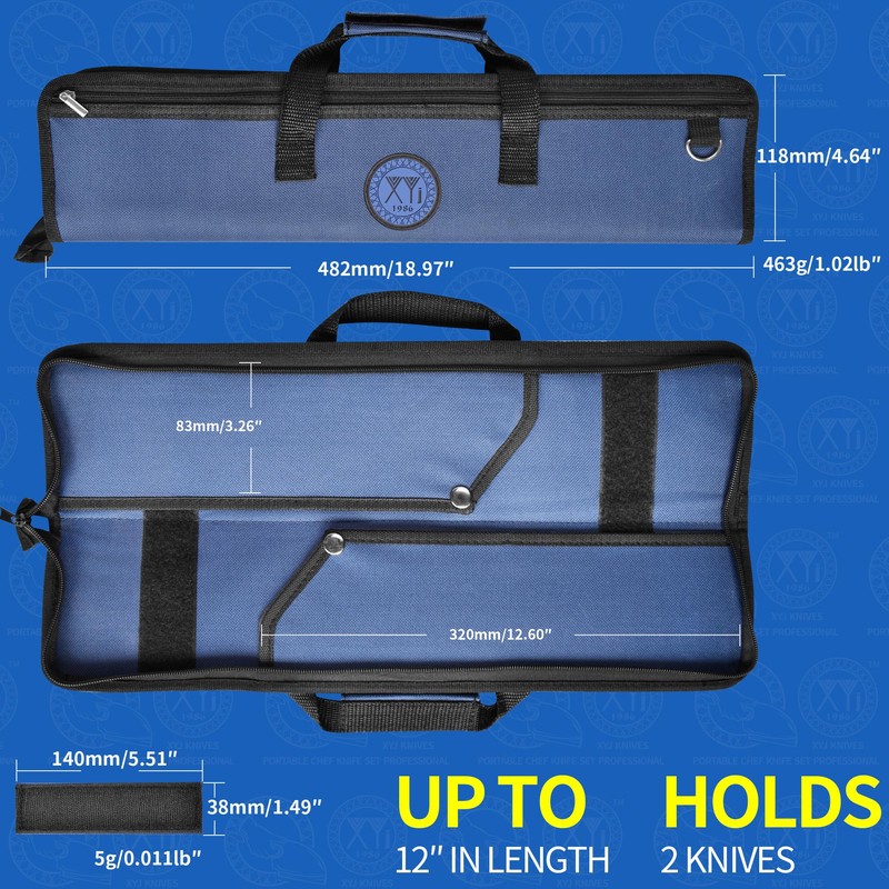 XYJ Chef's Knife Roll Bag Canvas Knife Carrying Case with
