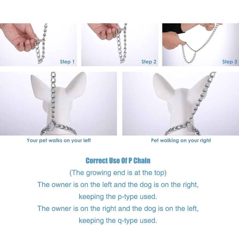 Dog Chain Collar Heavy Duty Choker Double Pet Slip Check