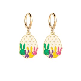 coadipress Rabbit Hoop Earrings for Women Enamel Bunny Animal Huggie Earring Lovely Carrot Rabbit Easter Egg Earrings Easter Party Decorations Statement Jewelry (Easter Egg 1)