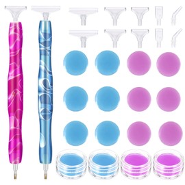 Dacitiery 26PCS Resin Diamond Art Painting Pens, 5D DIY Diamond Art Painting Pen, Diamond Drawing Kits,Point Drill Pen with Clay Boxes for Gem Jewel Wax Picker Supplies, Crystal Drill Bead