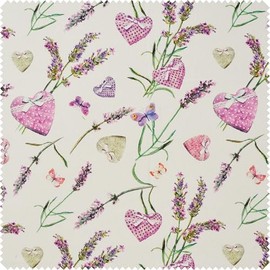 Globaltex Cotton Fabric Lavanda Motif Fabric Width 140 cm Motif Size 2-19 cm Summer 100% Cotton Washable Sold by the Metre DIY Sewing