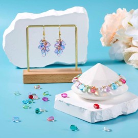 Bestewelry 200pcs Crystal Tear Drop Glass Beads Transparent Water Drop Loose Beads Pendants for DIY Necklace Earring Bracelet Jewelry Making