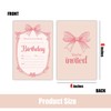 Putocopic Pink Bow Birthday Invitations Girl, Pink Bow Party Fill