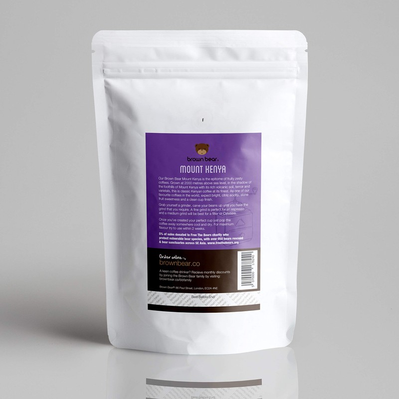 Kenyan Medium Roast Coffee Beans 227g - Brown Bear Mount