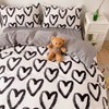 CLOTHKNOW Black White King Size Comforter Sets 3Pcs Love Bedding