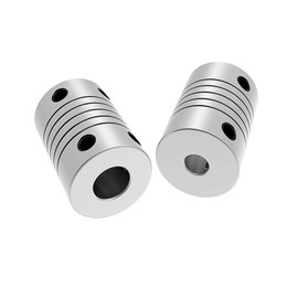 Flexible Shaft Coupling 5 mm to 8 mm 19 x 25 Stepper Motor Coupler Aluminium Alloy CNC Joint Connector Motor Shaft Coupling 3/4/5/6/6.35/7/8/10 mm (6.35 mm x 8 mm)