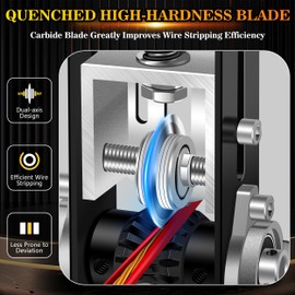 Manual Wire Stripper Machine 0.06"-0.98" Copper Wire Stripper Machine with Adjustable Feed Hole, Drill Powered Cable Wire Peeler Stripping Tool with Hand Crank for Scrap Copper Wire Cable Recycling