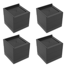 HIRAISM Desk Height Adjustment Jointed Table Kotatsu Bed Sofa Height Adjustable Set of 4 (7.5cm, Black)