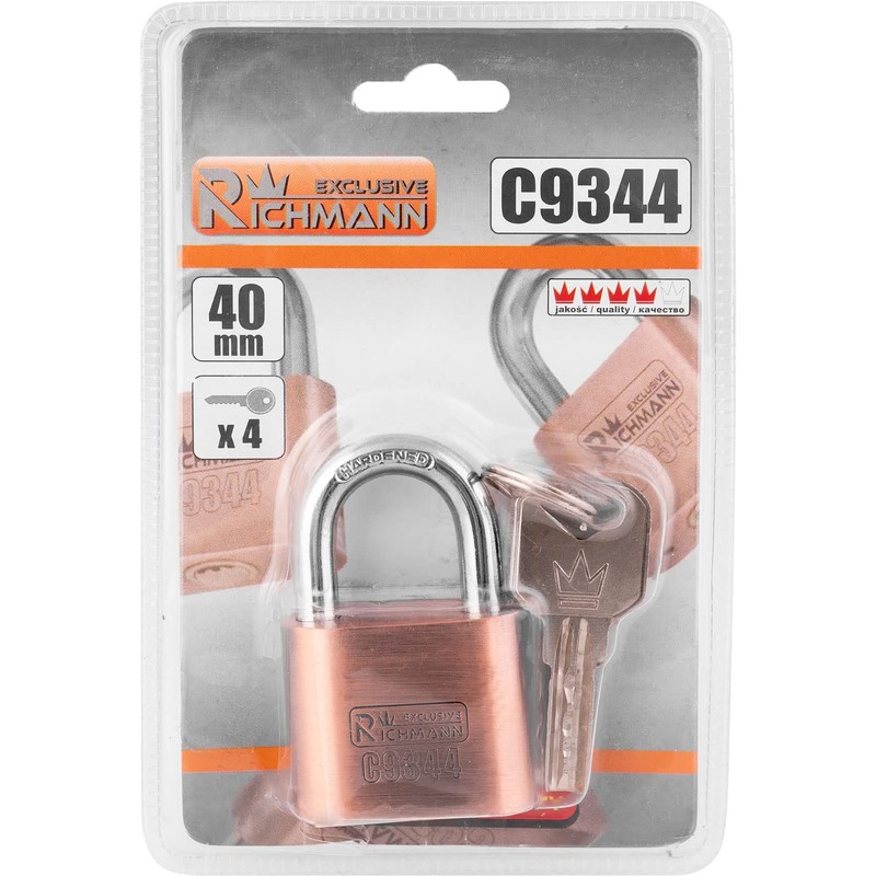 Padlock Hardened Steel Cellar Lock Shackle Lock with 4 Keys