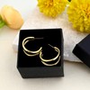 Double Hoop Earrings-14K Gold Plated Earrings Huggie Earrings Gold Huggie