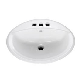 American Standard 0476.928.020 Aqualon Self-Rimming Countertop Lavatory Sink with 4-Inch Less Overflow, White