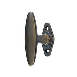 Antikas - Window olive in patinated brass - dark, window handle - 9.3 x 5.1 cm