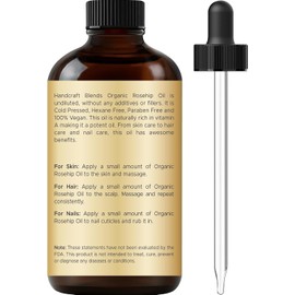 Handcraft Blends Aceite de Rosa Mosqueta Orgánico - 1 Fl Oz - Puro y Natural - Aceite de Grado Premium para Rostro, Piel y Cabello - Protege y Nutre - Aceite Transportador