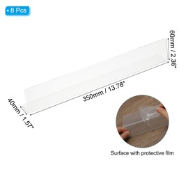 PATIKIL 8 Pack Shelf Dividers for Closet Organization, 13.8x1.6x2.4 Acrylic Closets Separator Kitchen Cabinet Shelves Under Bed Blocker for Bedroom Kitchen Office, Clear