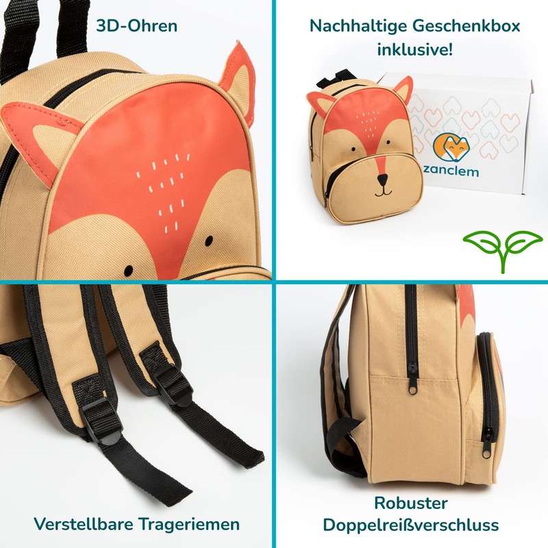 ZANCLEM Unisex Children's Backpack in Animal Shape with 4 Litre