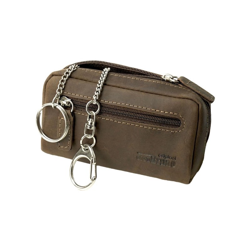 343 Key Pouch, Vintage Natural Dark Brown