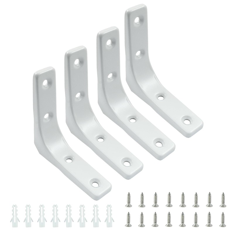 Kemcatui 3x3 Inch L Bracket Heavy Duty, 4Pcs Metal Shelf