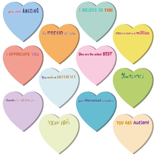Teling 24 Pcs Valentine's Day Sticky Notes 3 x 3