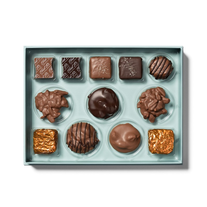 Ethel M Chocolates 12-Piece The Nuts & Caramels Collection, Premium