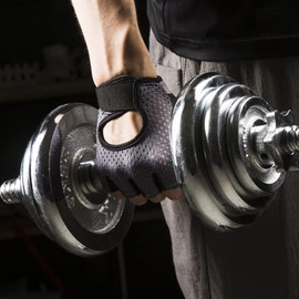 BECNBEAU Workout Gloves Gym Gloves Exercise Grip Anti-Slip Weightlifting Yoga Fingerless Wheelchair Rowing Kayak Watersports for Women Men,Grey,Large