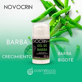 Serum para barba y bigote NOVOCRIN - Fórmula natural para promover el crecimiento - Fortalece y engrosa el vello existente - Sin irritación en la piel - 55 g