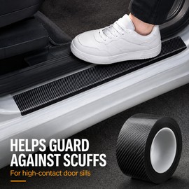 10cm x 3m Carbon Fiber Protective Tape for Car Door Sills, Bumpers & Trim