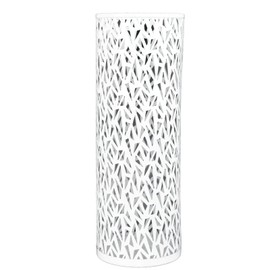 Jectse Umbrella Stand, Freestanding Round Metal Umbrella Holder Bin Hollowed Rain Collection Umbrella Organizer Bin for Home Office Entryway (White)