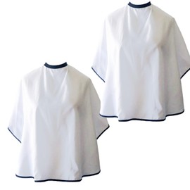 ST-BEST-P Capas, láminas y envolturas para el cabello, capa de maquillaje, corte de pelo, peluquería, champú, capas de corte de peluquería para hombres, mujeres, clientes (2 unidades, blanco)