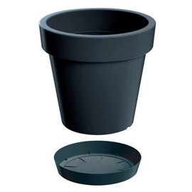 Prosper Plast Lofly Flowerpot, 29.3 x 27.1 cm, Anthracite, 29.3x29.3x27.1 cm