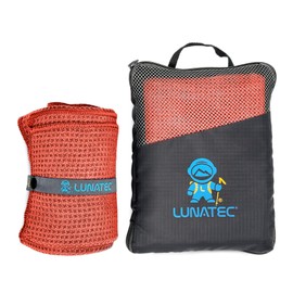 Lunatec Premium Waffle Weave Microfiber Travel Towel. Quick Drying Travel Essential Camping Towel.