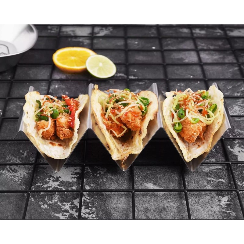 Unbranded Taco Holder Stand 4 Packs - Stainless Steel Taco