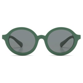 KOMONO Lou JR. Kids Round Sunglasses with UV Protection and Scratch Resistant Lenses for Girls and Boys Ages 3-5, Green