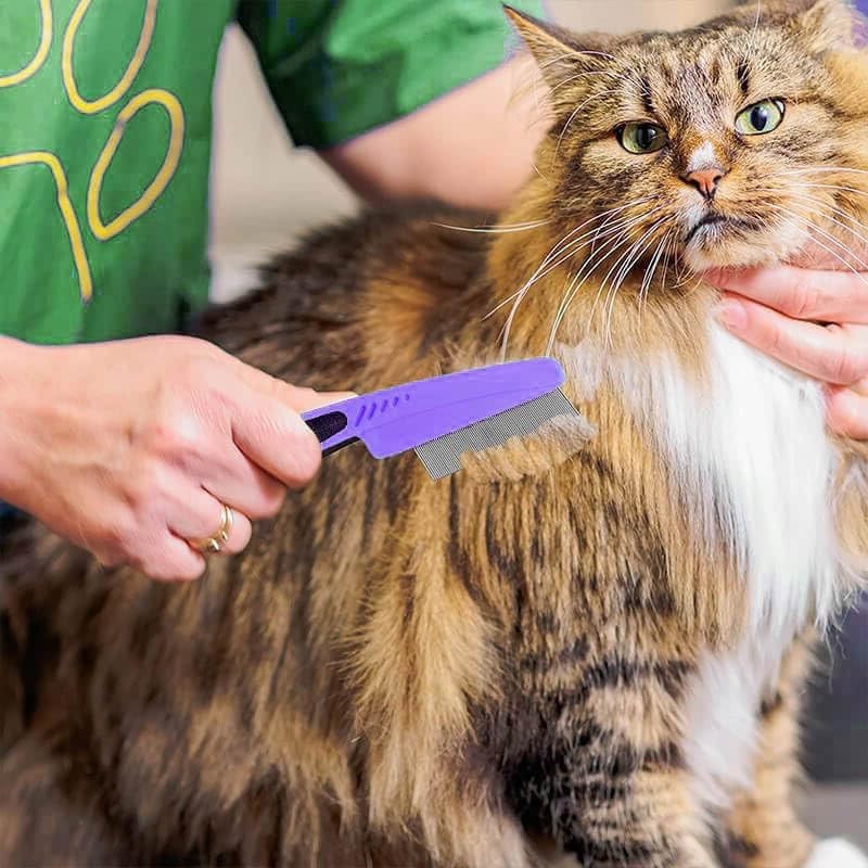Yumflan Flea Comb with Rubber Handle, Flea and Tick Combs